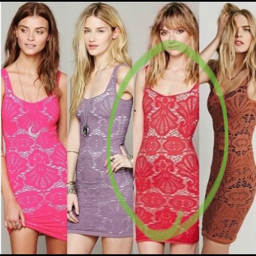 Free Peole Crochet Lace Bodycon Dress